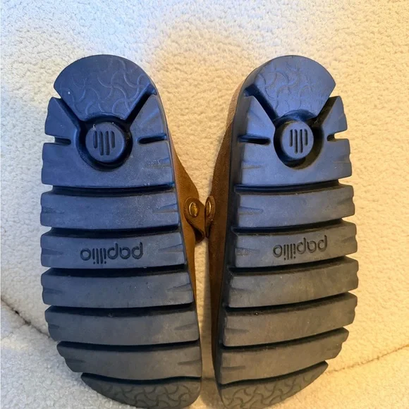 Papillio Brown Suede Mules with Gold Buckle - Picture 3 of 3